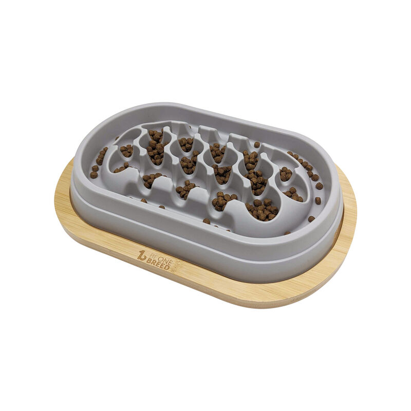 BeOneBreed, Oval Plastic Slow Feeder - Gray image number null