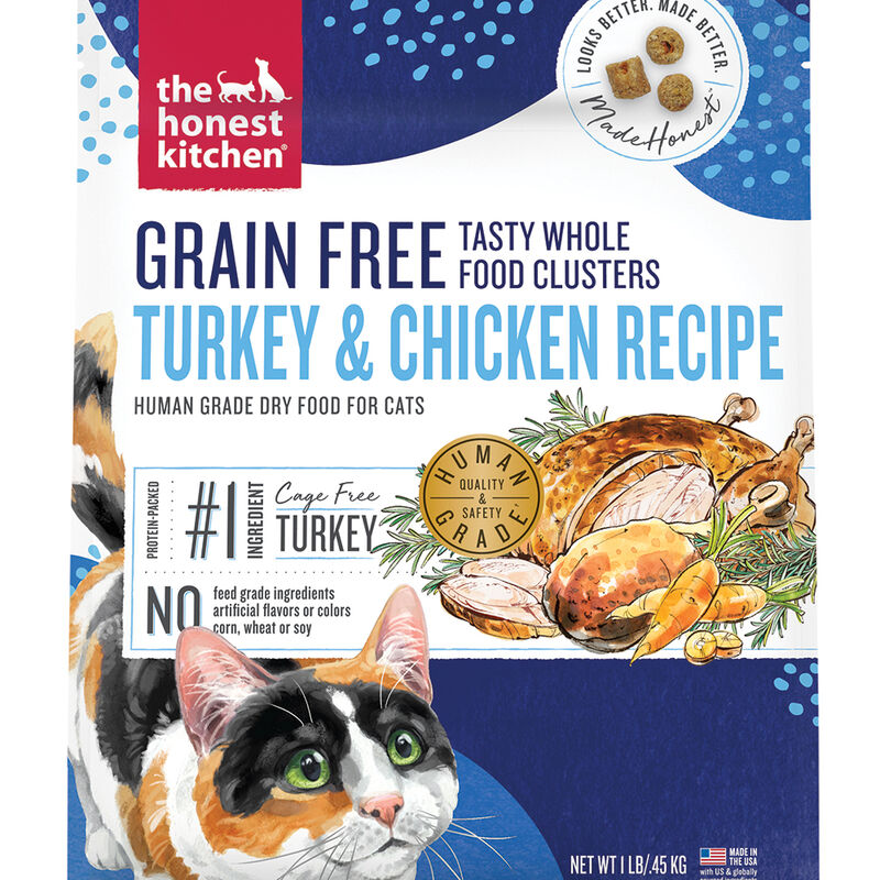 The Honest Kitchen, Grain Free Whole Food Clusters, Turkey & Chicken Recipe - Dry Cat Food image number null