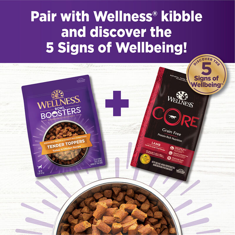 Wellness, Bowl Boosters - Tender Toppers Lamb & Salmon Recipe - 227 g - Freeze Dried Dog Food image number null