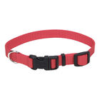 Adjustable Dog Collar with Plastic Buckle, Red, Medium - 1" x 14"-20" image number null