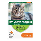 Advantage II, Small Cat Flea Treatment & Protection, 2.3-4kg image number null