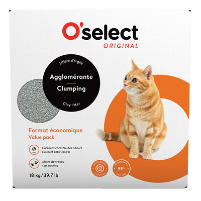 O'select, Clumping Clay Litter - 18 kg