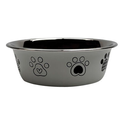 Brigade Printed Dog Bowl - Light Gray