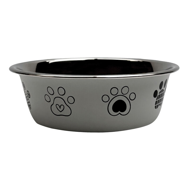 Brigade Printed Dog Bowl - Light Gray image number null