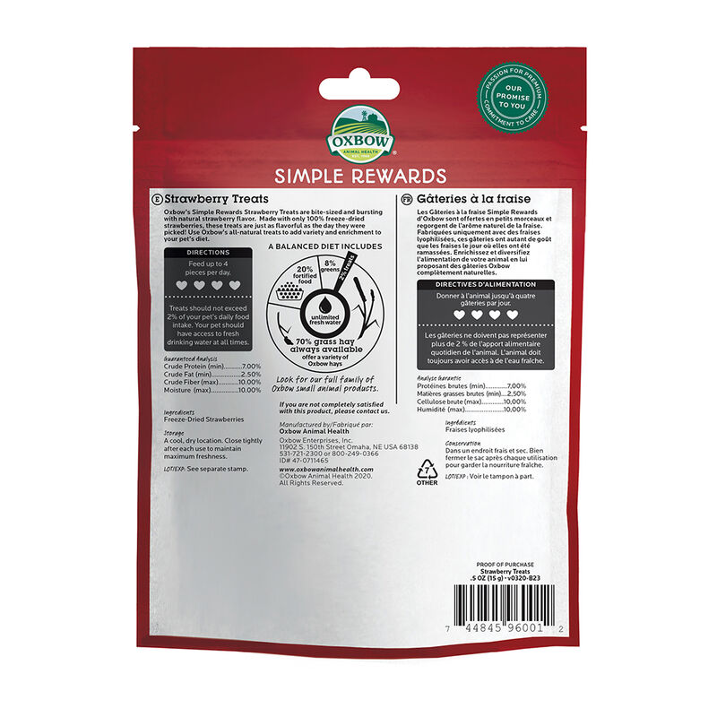 Oxbow, Simple Rewards, Strawberry Treats - 1.4 oz image number null