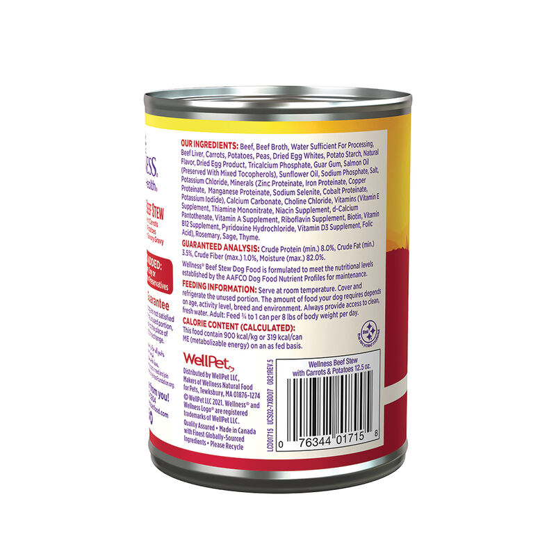 Wellness, Canned Dog Food, Chunks & Gravy, Beef Stew with Carrots & Potatoes - 12.5 oz - Wet Dog Foo image number null