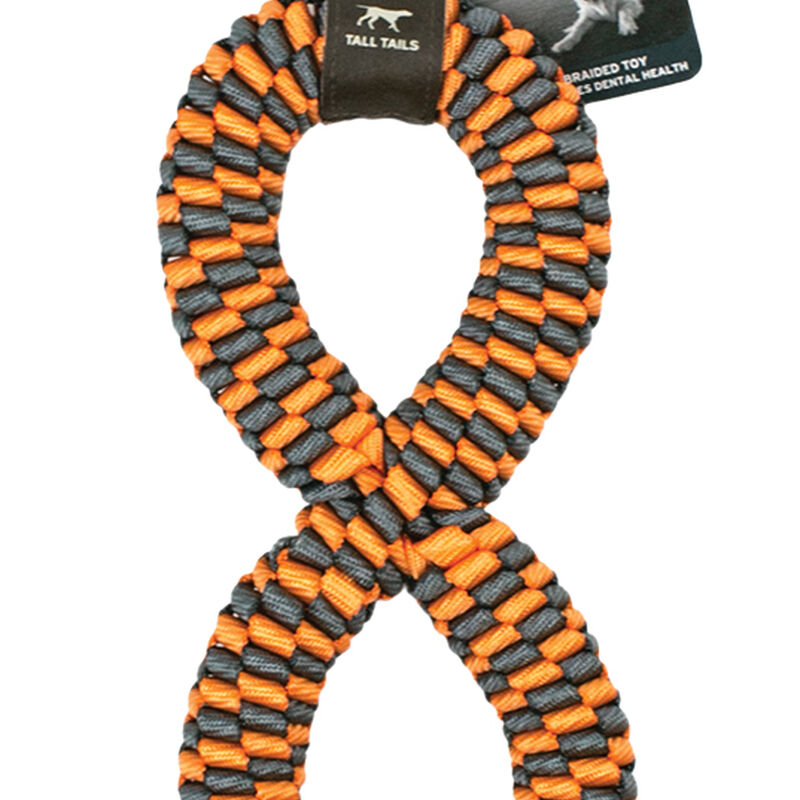 Tall Tails, Braided Infinity Tug - Orange - 11" - Tug Dog Toy image number null