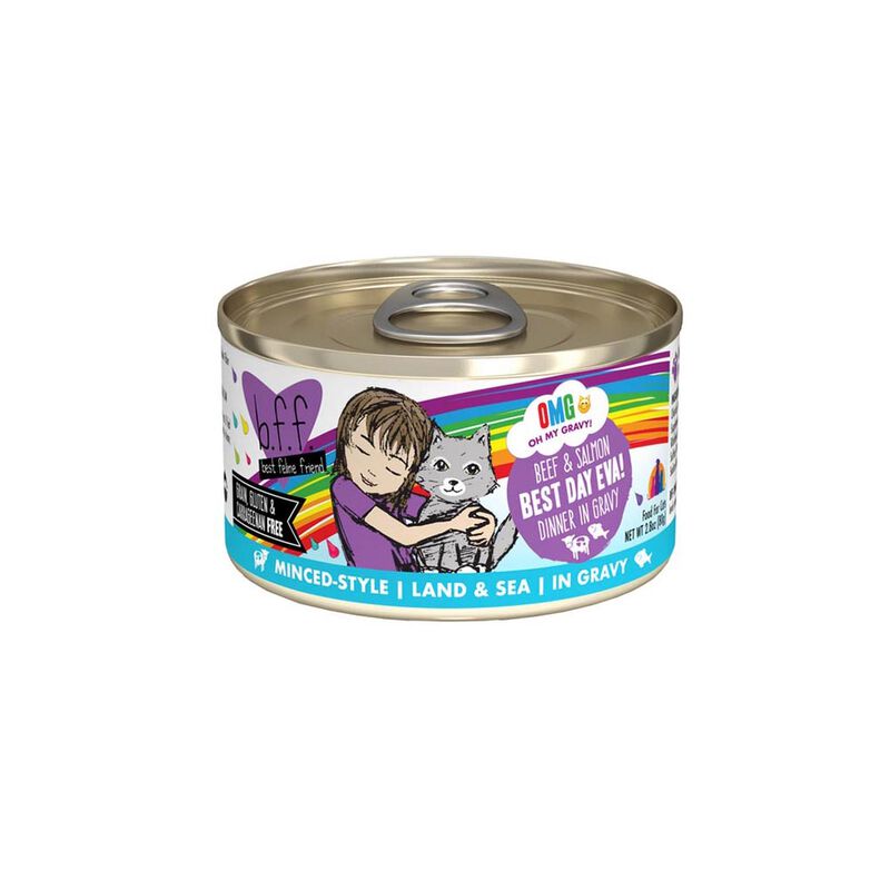 Weruva, Can, Feline Adult - Best Day Eva - Beef & Salmon - 156 g - Minced - Wet Cat Food image number null