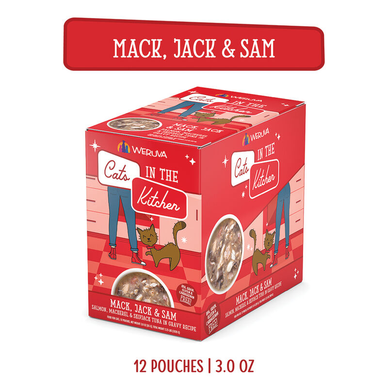 Weruva, Pouch, Feline Adult - Mack, Jack & Sam - 85 g - Shreds - Wet Cat Food image number null