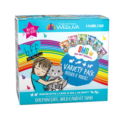 Weruva, Pouch, Feline Adult - Potluck Variety 12pk - 80 g - Minced  - Wet Cat Food