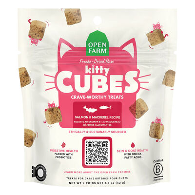 Open Farm, Kitty Cubes - Freeze Dried Raw Salmon & Mackerel - Cat Treats