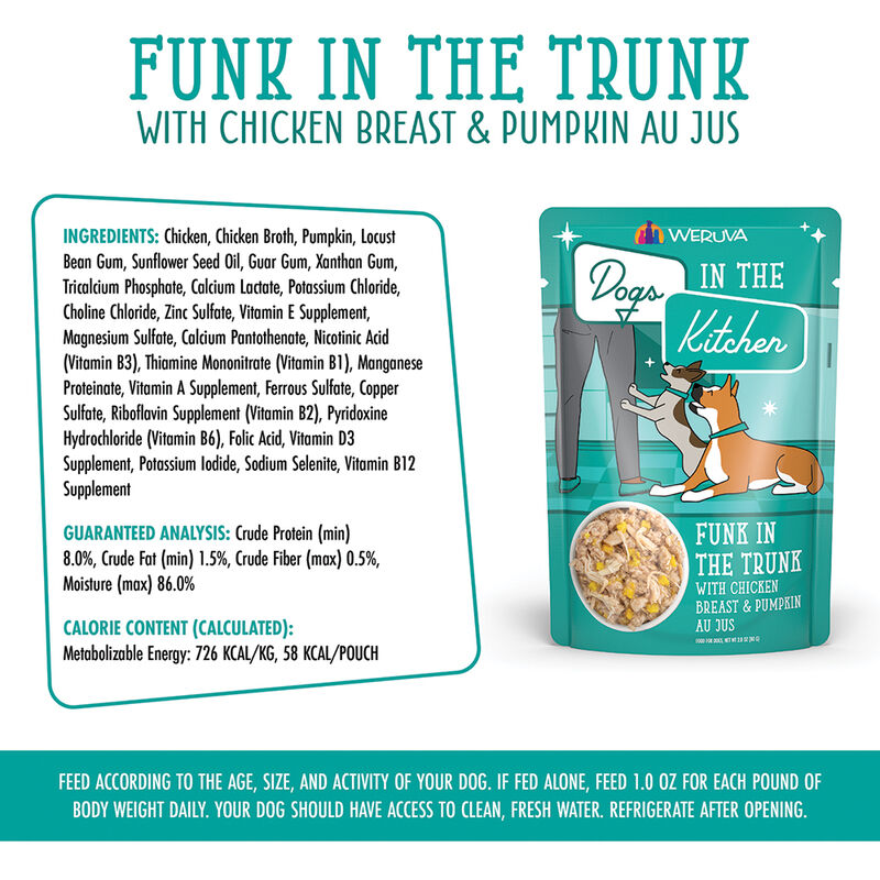 Weruva, Pouch, Adult - Funk in Trunk - 80 g - Minced - Wet Dog Food image number null