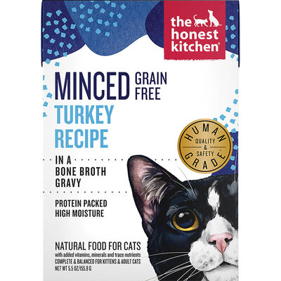 The Honest Kitchen, Grain Free Minced Turkey in Bone Broth Gravy - Wet Cat Food