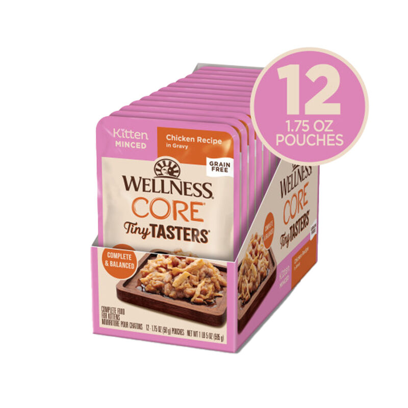 Wellness, CORE Tiny Tasters - Kitten Minced Chicken in Gravy - 50 g - Wet Cat Food image number null