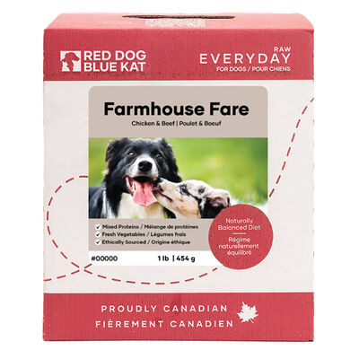 Red Dog Blue Kat, Everyday Raw Farmhouse Fare Chicken & Beef 4x0.25lb - Frozen Dog Food
