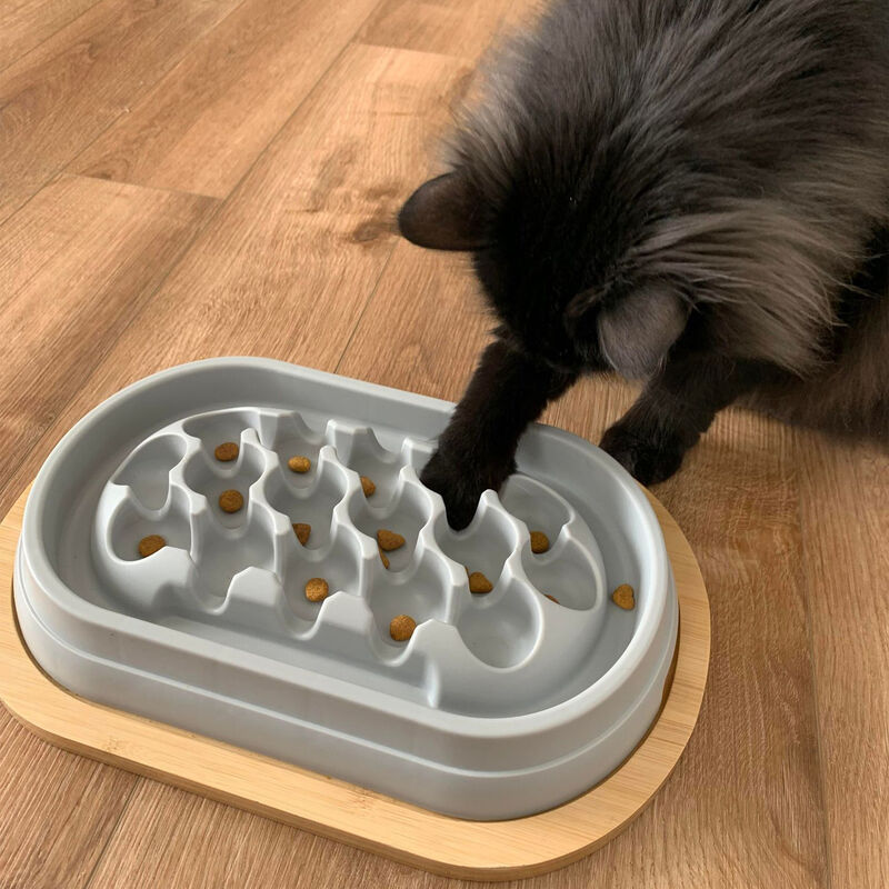 BeOneBreed, Oval Plastic Slow Feeder - Gray image number null