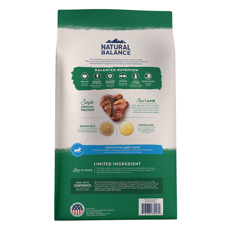 Natural Balance, Puppy - Limited Ingredient Diet - Lamb & Rice - Dry Dog Food image number null