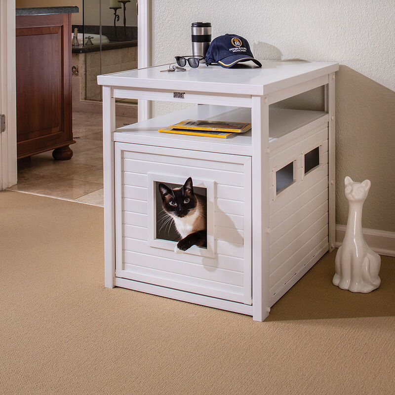 New Age Pet, LitterLoo Litter Box Cover - End Table - Antique White image number null