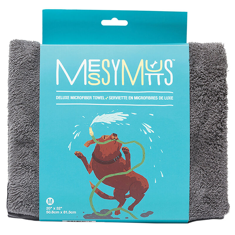 Messy Mutts, Microfiber Ultra Soft Towel w/ Hand Pockets - Medium image number null