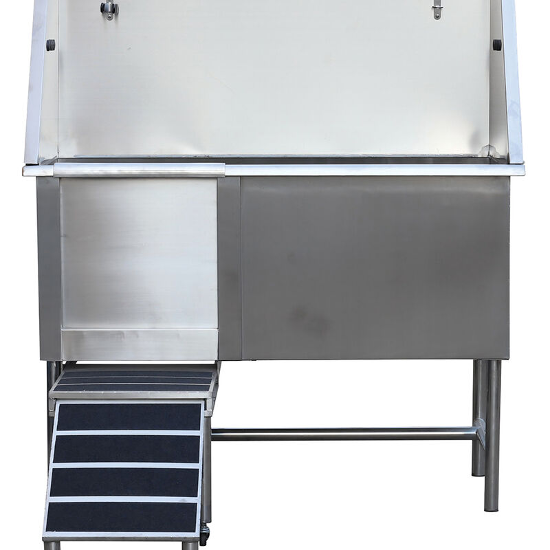 Q, Stainless Steel Bathing Tub w/Left Facing Double Stage Ramp image number null