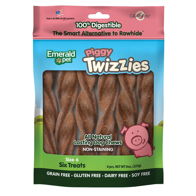Emerald Pet, Twizzies, LID GF Chew - Piggy - 6" - 6 pk image number null