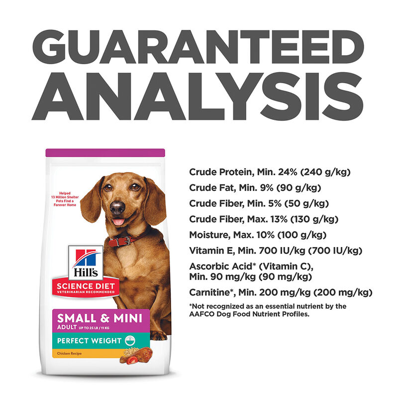 Science Diet, Adult Perfect Weight Small & Mini Chicken Recipe Dry Dog Food for healthy weight manag image number null