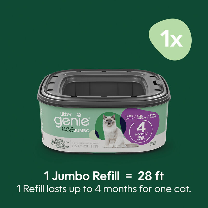 Litter Genie, Eco Jumbo Refill, Compostable Film, 28ft (Up To 4 Months) image number null