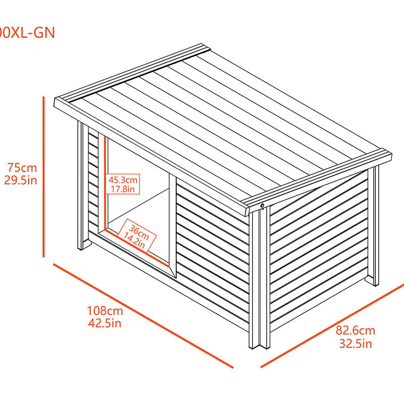 New Age Pet, Rustic Lodge Dog House, XLarge - Gray image number null