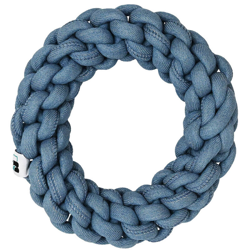 Bozzy, Round Rope Dog Toy - Denim Blue image number null