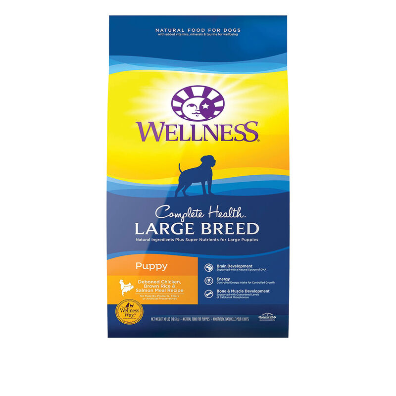 Wellness, Puppy Large Breed - Chicken, Salmon & Brown Rice - 13.6kg - Dry Dog Food image number null
