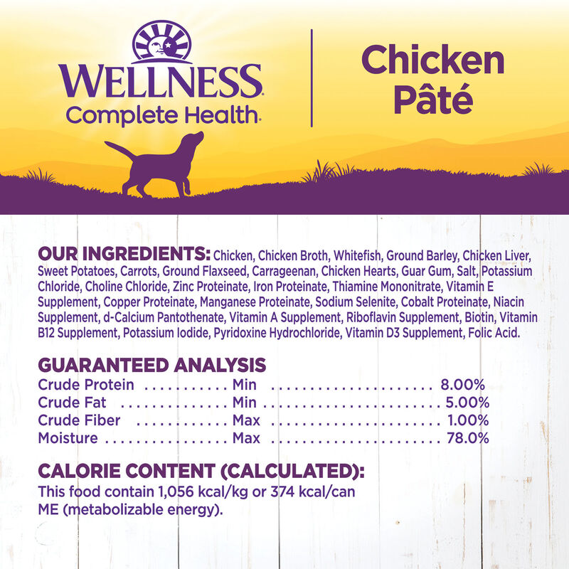 Wellness, Canned Dog Food, Chicken & Sweet Potato - Wet Dog Food image number null