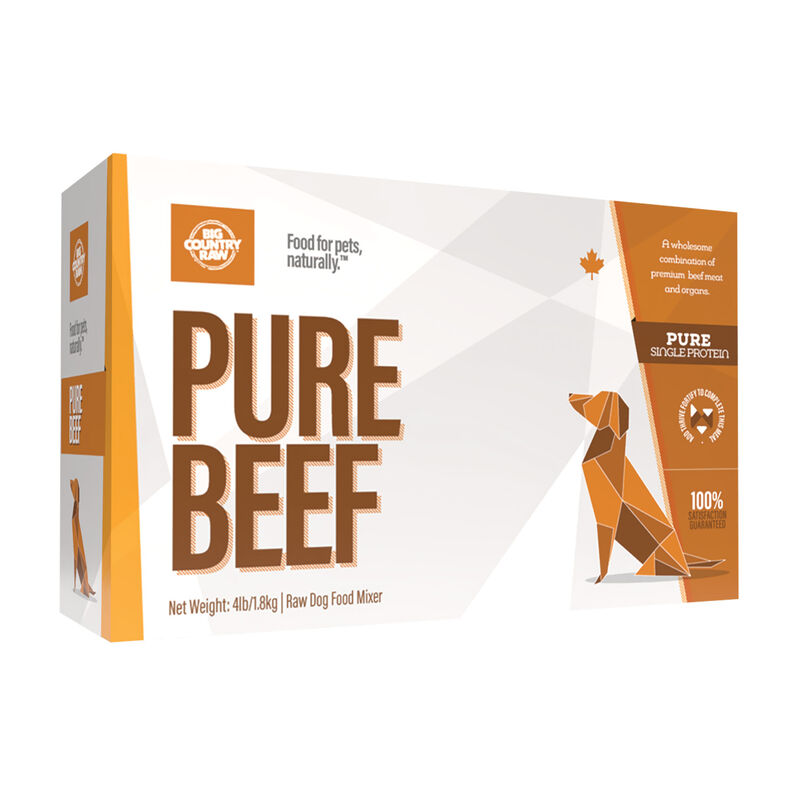 Big Country Raw, Pure Beef - 4 lb - Frozen Dog Food image number null