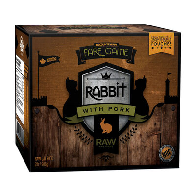 Big Country Raw, Fare Game - Rabbit & Pork - 0.9 kg - Frozen Cat Food