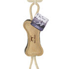 Tall Tails, Leather & Wool Bone Tug - Tan - 16" - Toss Dog Toy image number null