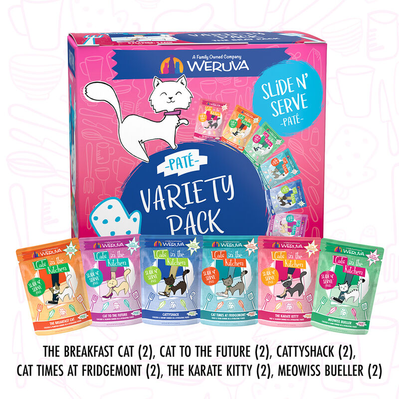 Weruva, Pouch Feline - The Brat Pack - 85 g - 12 pk - Pate - Wet Cat Food image number null