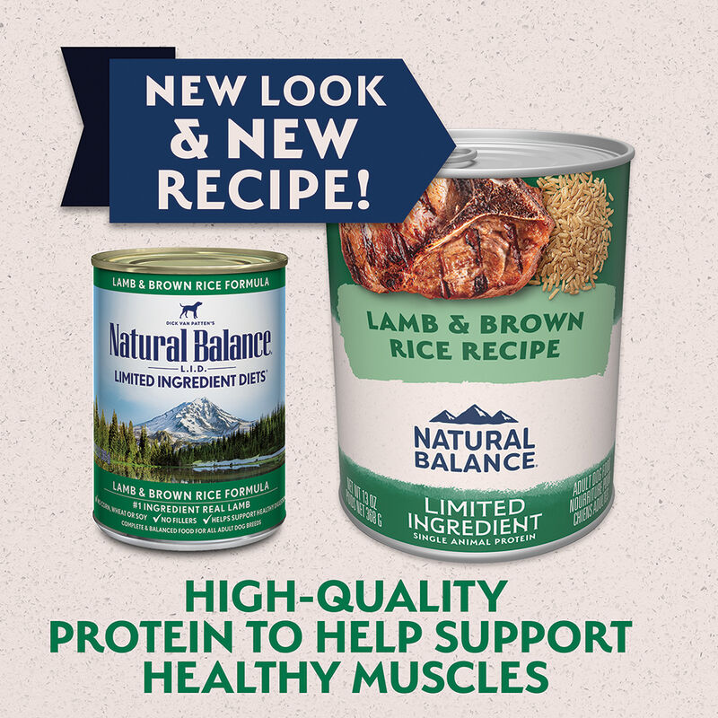 Natural Balance, Limited Ingredient Canned Dog Formula, Lamb & Brown Rice - 369 g - Wet Dog Food image number null
