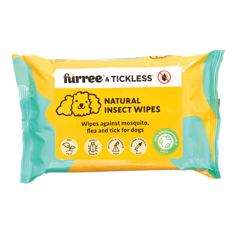 Furee & Tickless, Natural Insect Wipes for Dogs image number null