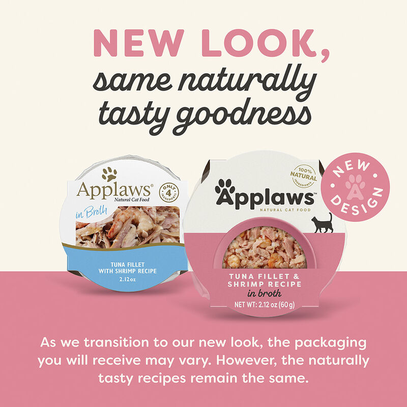 Applaws, Pot, Feline Adult - Tuna Fillet w/ Shrimp- 60 g - Wet Cat Food image number null