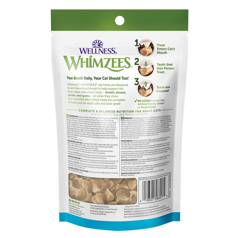 Whimzees, Feline Dental Treats - Chicken & Tuna - 56.69 g image number null
