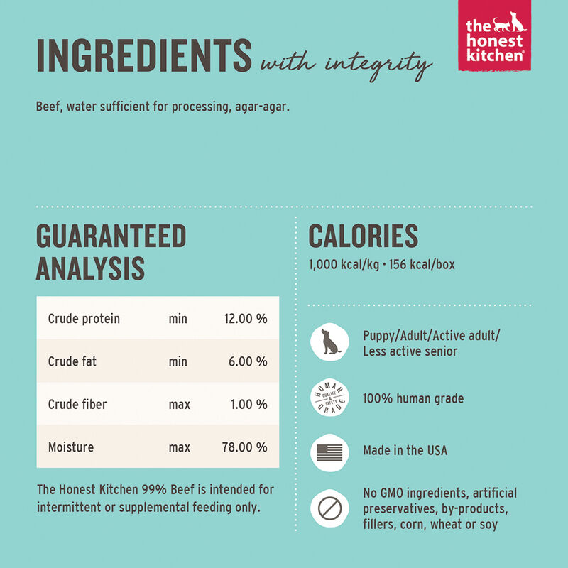 The Honest Kitchen, Daily Booster, Beef - Wet Dog Food image number null