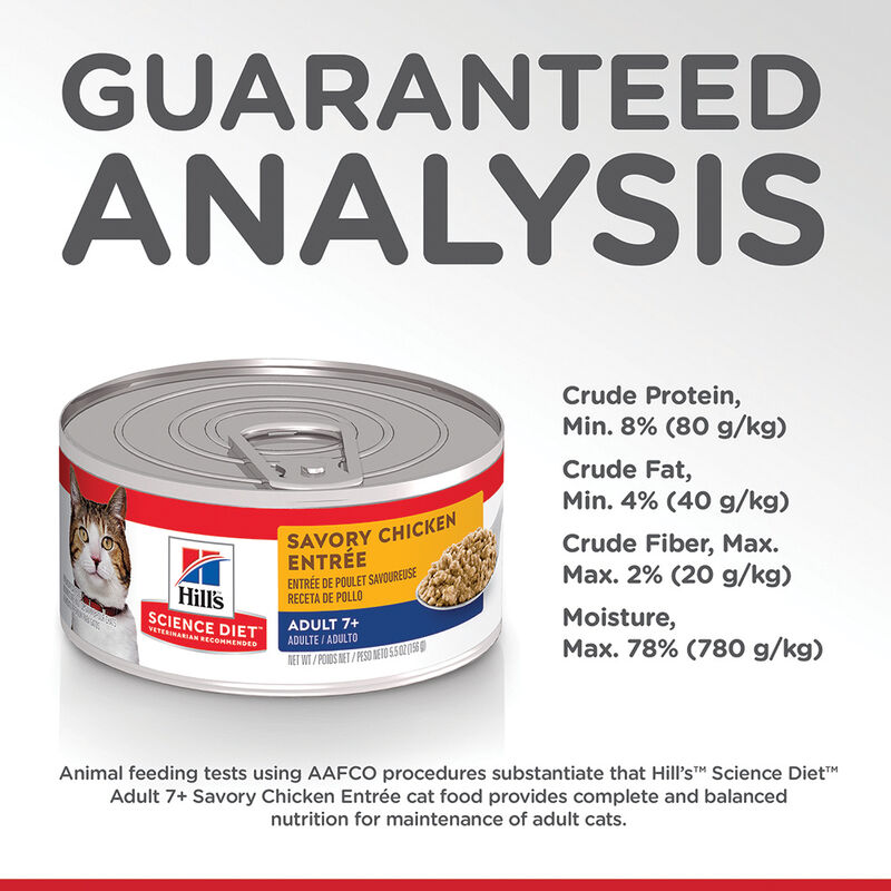 Science Diet, Adult 7+ Savory Chicken Canned Cat Food, 156 g - Wet Cat Food image number null