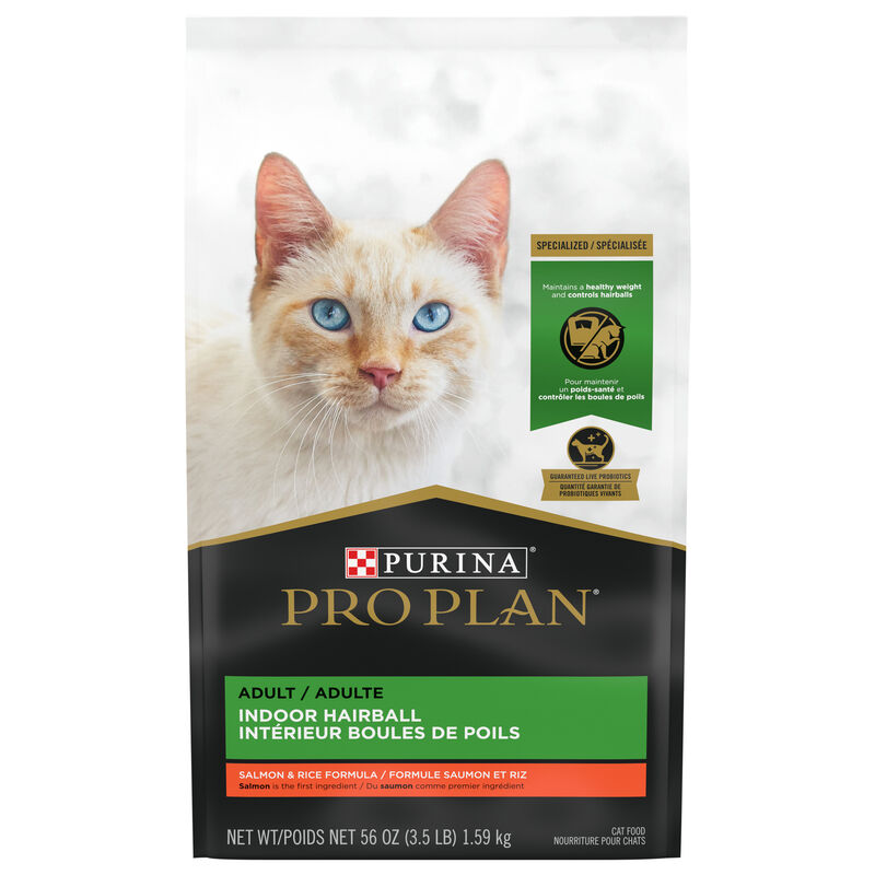 Pro Plan, Feline, Adult - Specialized Indoor Hairball Care - Salmon & Rice - Dry Cat Food image number null