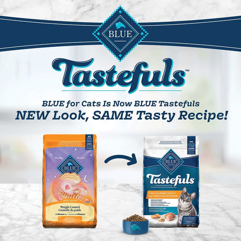 Blue Buffalo Tastefuls Weight Control Natural Adult Dry Cat Food, Chicken & Brown Rice image number null