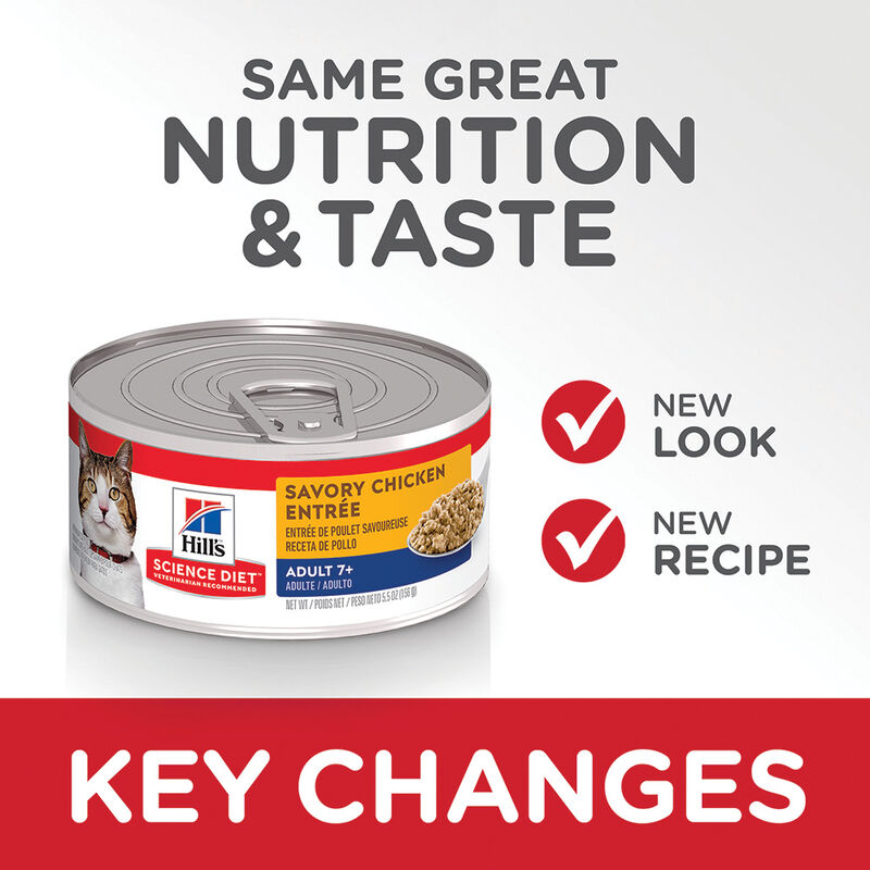 Science Diet, Adult 7+ Savory Chicken Canned Cat Food, 156 g - Wet Cat Food image number null