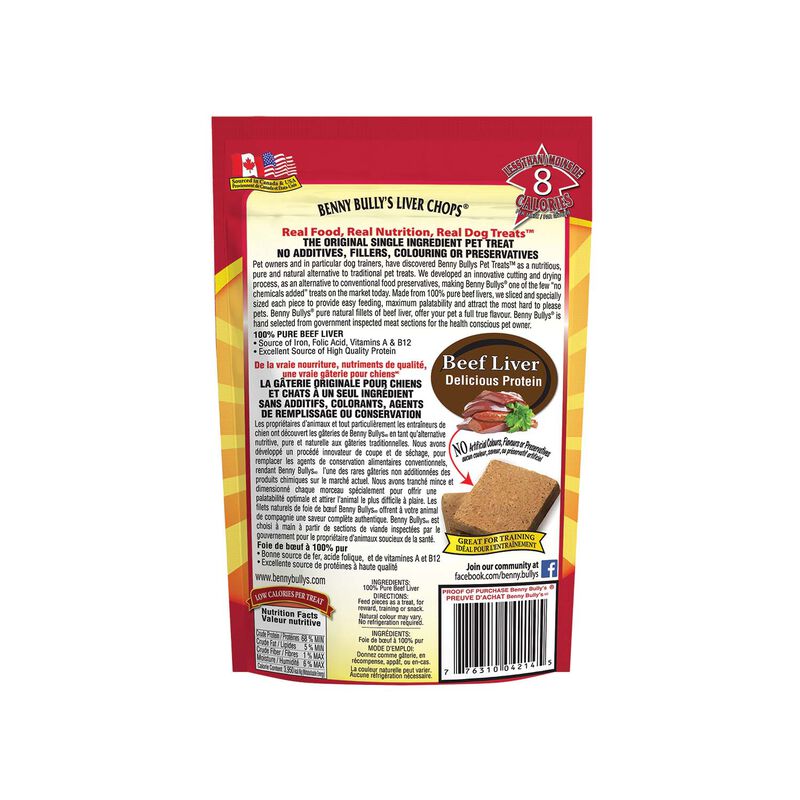 Benny Bully's, Liver Chops - Freeze Dried Dog Treat image number null