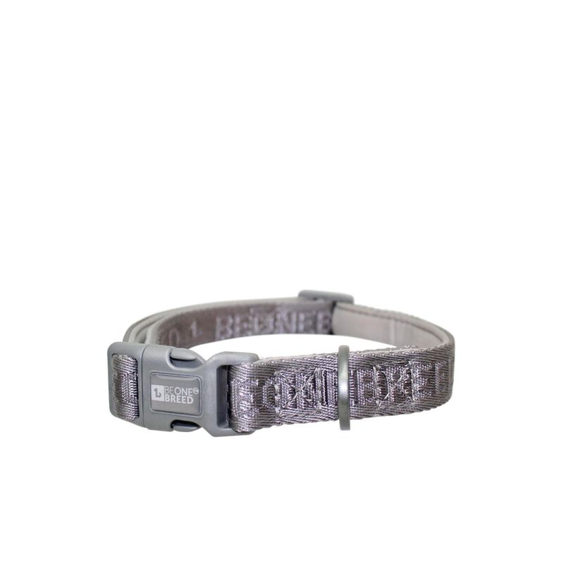 BeOneBreed Embroidered Dog Collar - Grey - M image number null