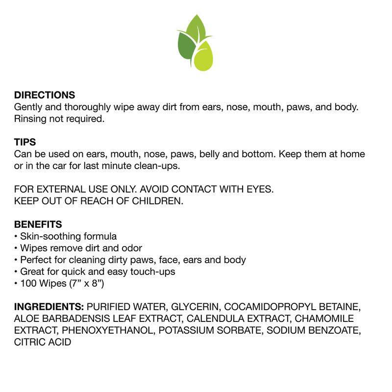 Pure and Natural Pet, Multi-Pet Grooming and Cleansing Wipes - Unscented - 100 ct image number null