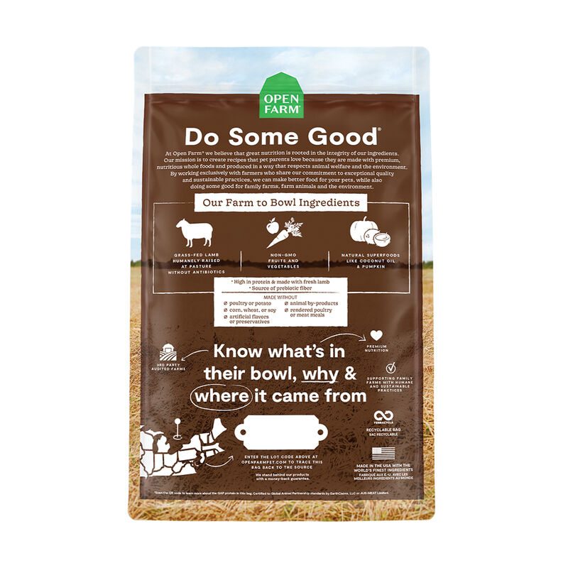 Open Farm, Pasture Raised Lamb - 1.81 kg - Dry Dog Food image number null