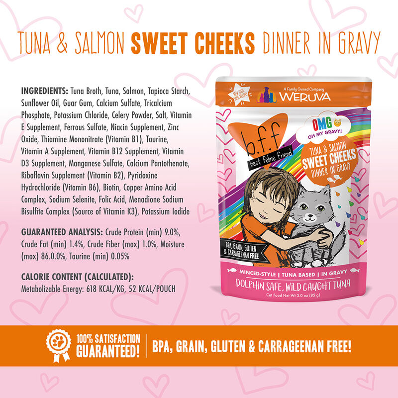 Weruva, Can Feline  - Tuna & Salmon Sweet Cheeks-85 g - Minced - Wet Cat Food image number null