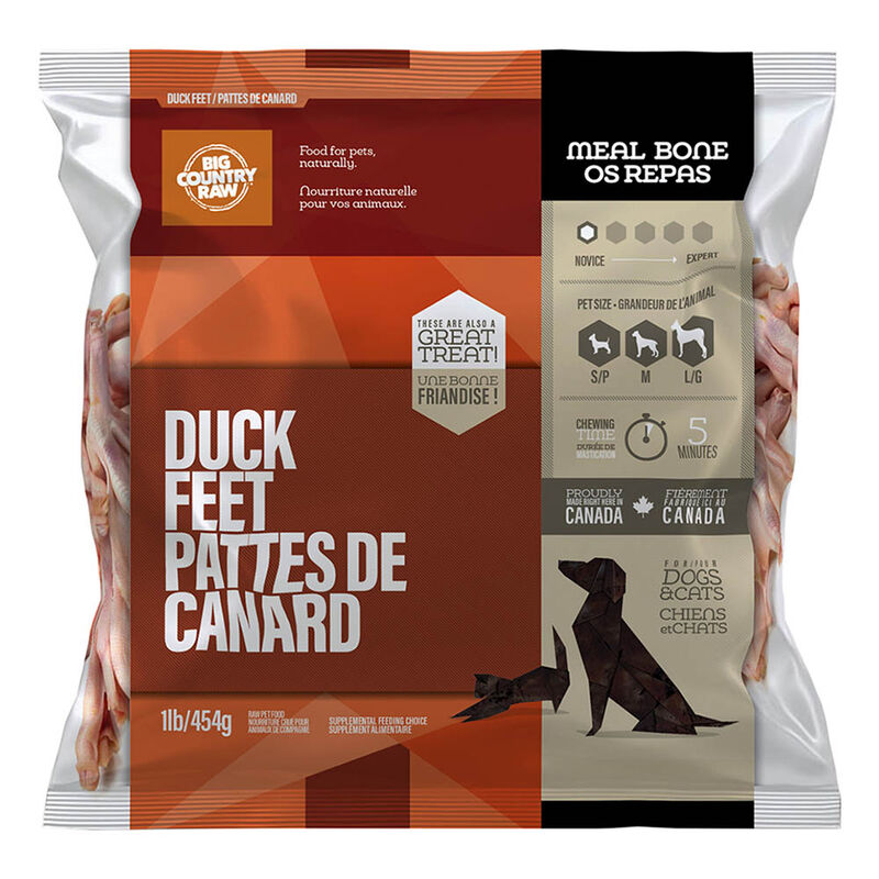 Big Country Raw, Raw Duck Feet - .45 kg - Frozen Dog Food image number null